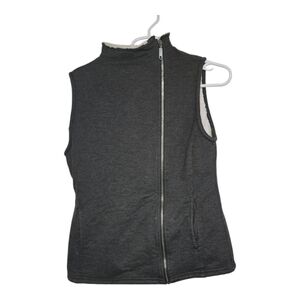 Banana Republic Factory Sherpa Vest Small Gray Full Zip Cozy